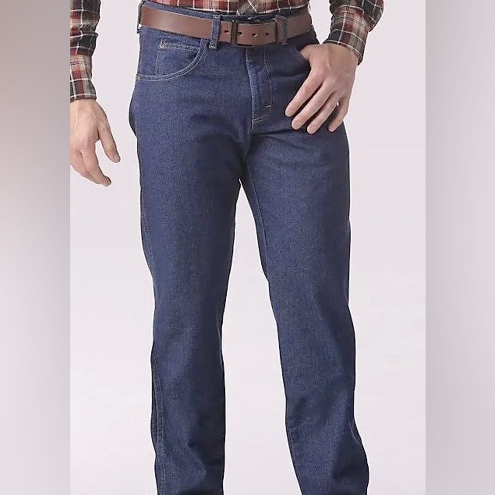 Wrangler Rugged Wear Cotton Stretch Flex Denim Blue Jeans 48x30